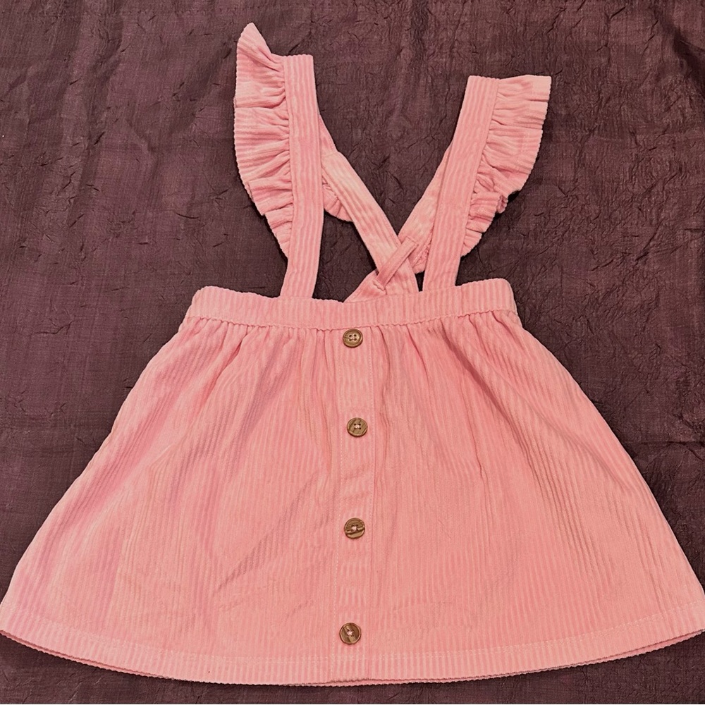 Pink Ruffled Button-Down Dress